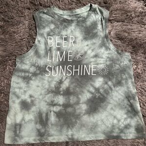 Green Tie-Dye Sleeveless Top